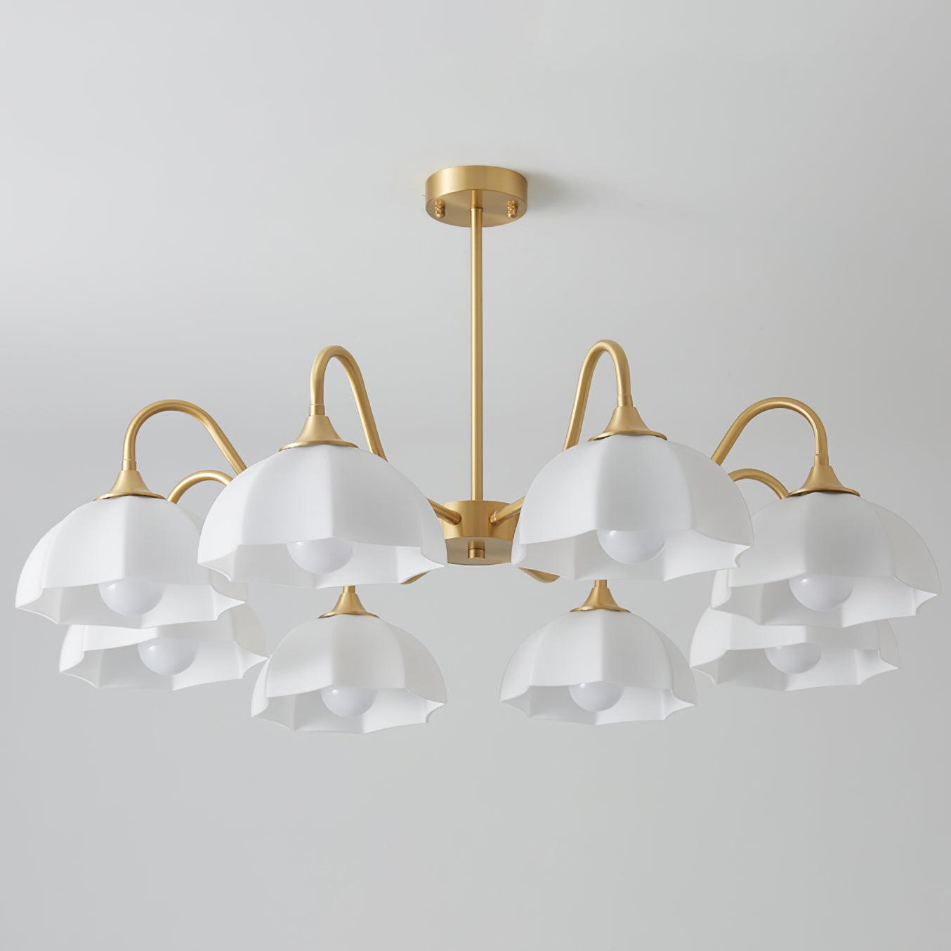Lustra Lustre Bol En Verre Octagonal Cuivre Français