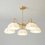 Lustra Lustre Bol En Verre Octagonal Cuivre Français
