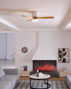 Ventilateur de plafond nordique en bois Ezra avec lumière