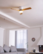 Ventilateur de plafond nordique en bois Ezra avec lumière