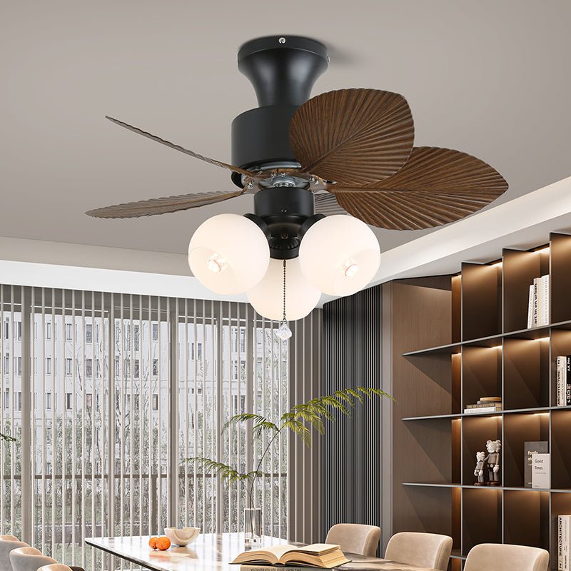 Plafonnier Ventilateur Liora Tropical en Verre
