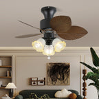 Plafonnier Ventilateur Liora Tropical en Verre