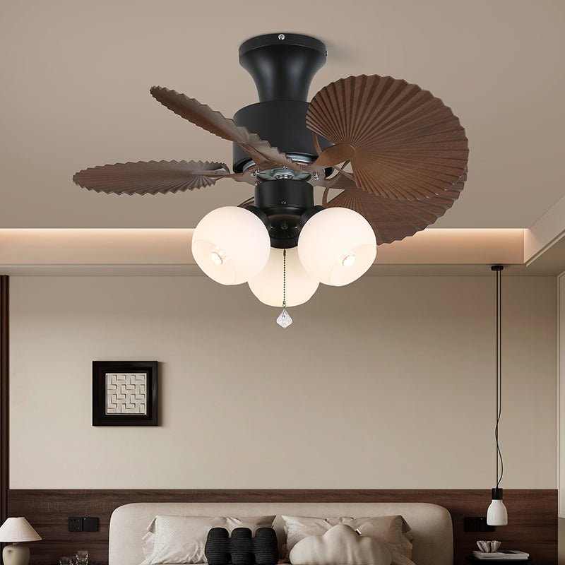 Plafonnier Ventilateur Liora Tropical en Verre