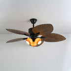 Avinionis Palm Whisper Plafonnier Ventilateur en Bois Vintage