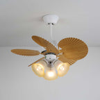 Ventilateur de plafond Aurelia en bois et verre vintage avec lumière