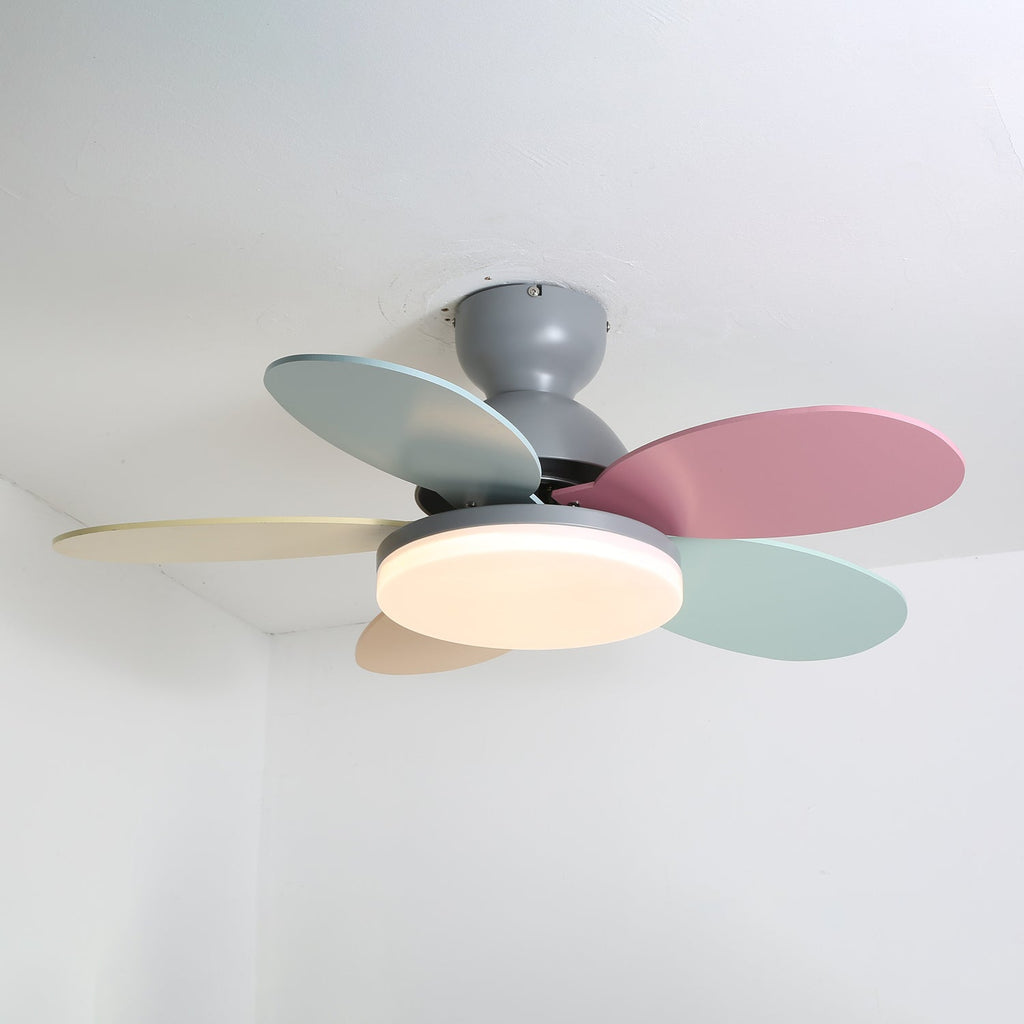 Liora Plafonnier Ventilateur pour Enfants en Verre Coloré