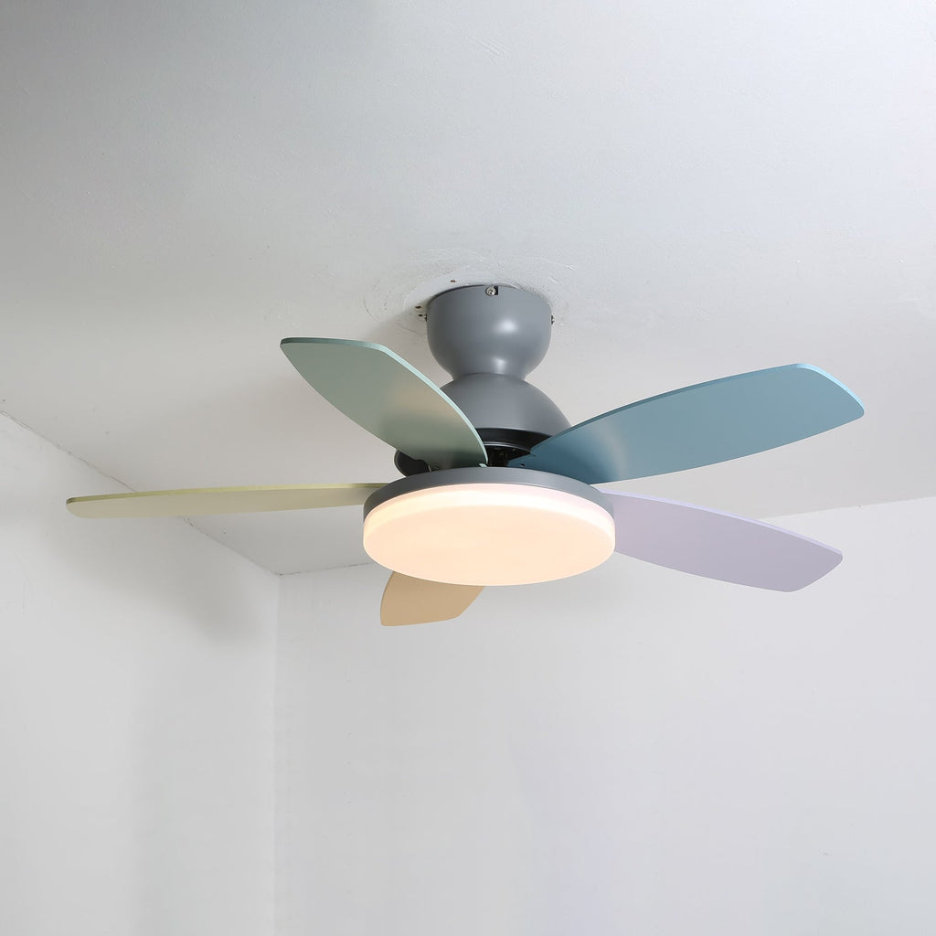 Liora Plafonnier Ventilateur pour Enfants en Verre Coloré