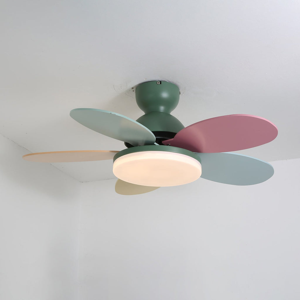 Liora Plafonnier Ventilateur pour Enfants en Verre Coloré