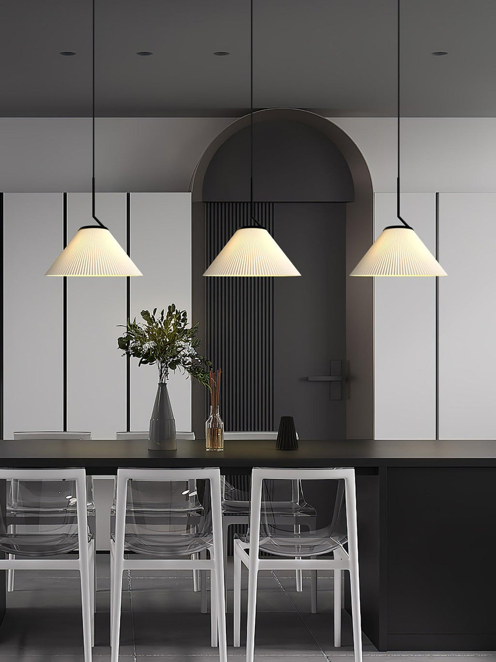 Zoravine Plissé Tissu Suspension Lumière