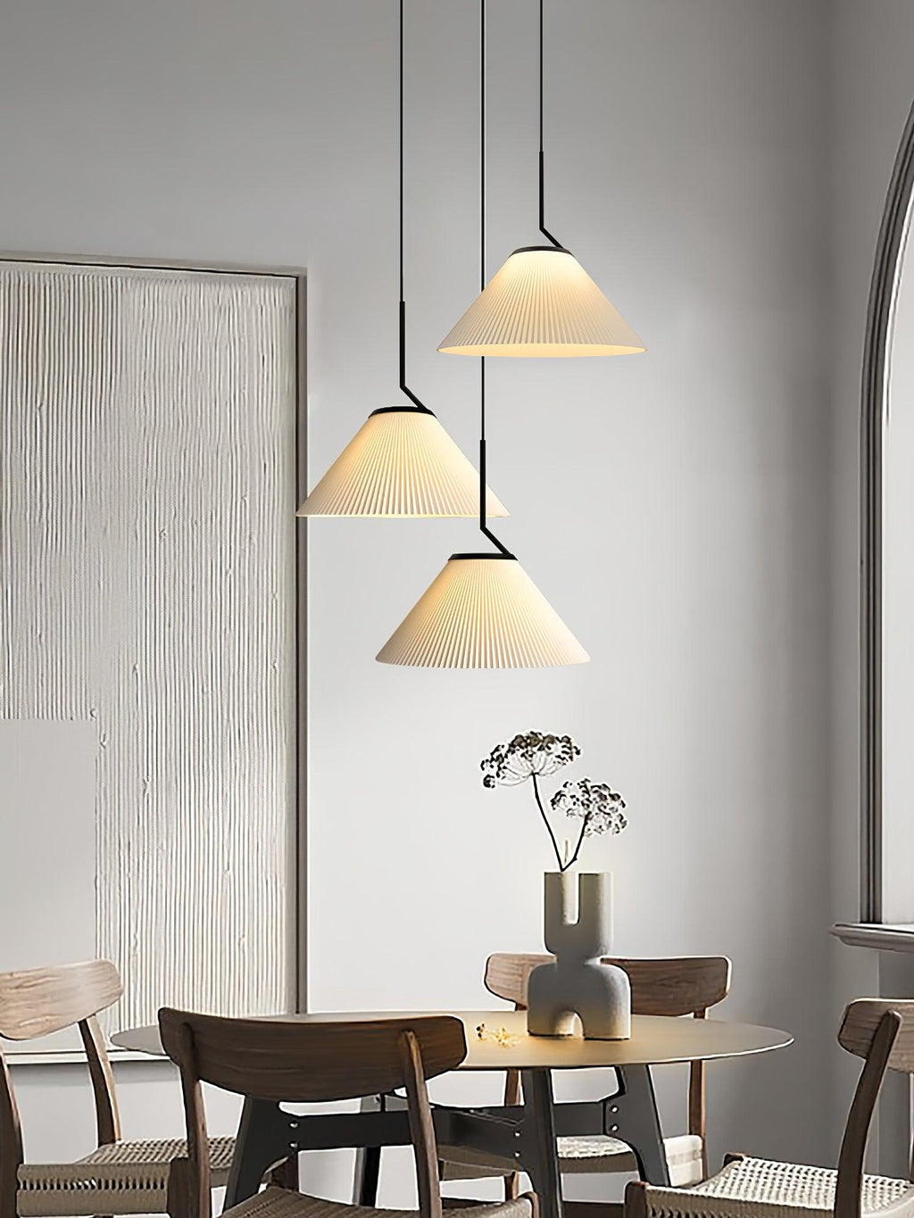 Zoravine Plissé Tissu Suspension Lumière