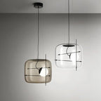 Lune Suspension en Verre Contemporaine