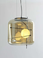 Lune Suspension en Verre Contemporaine