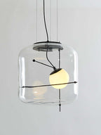 Lune Suspension en Verre Contemporaine