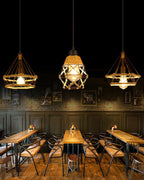 Alshaan Lampe Suspension Exquise en Corde de Chanvre Rétro