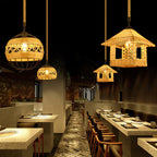 Alshaan Lampe Suspension Exquise en Corde de Chanvre Rétro