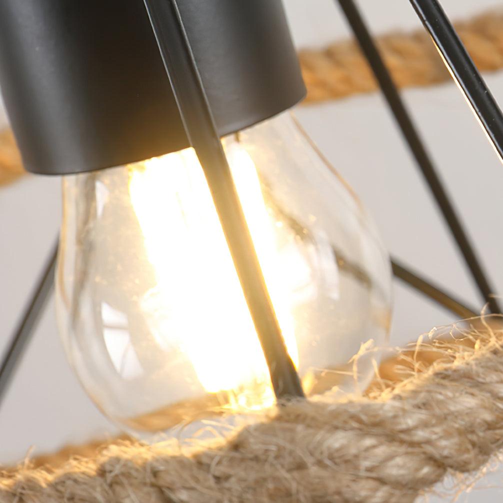 Alshaan Lampe Suspension Exquise en Corde de Chanvre Rétro