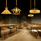 Alshaan Lampe Suspension Exquise en Corde de Chanvre Rétro