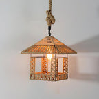 Alshaan Lampe Suspension Exquise en Corde de Chanvre Rétro