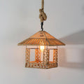 Alshaan Lampe Suspension Exquise en Corde de Chanvre Rétro