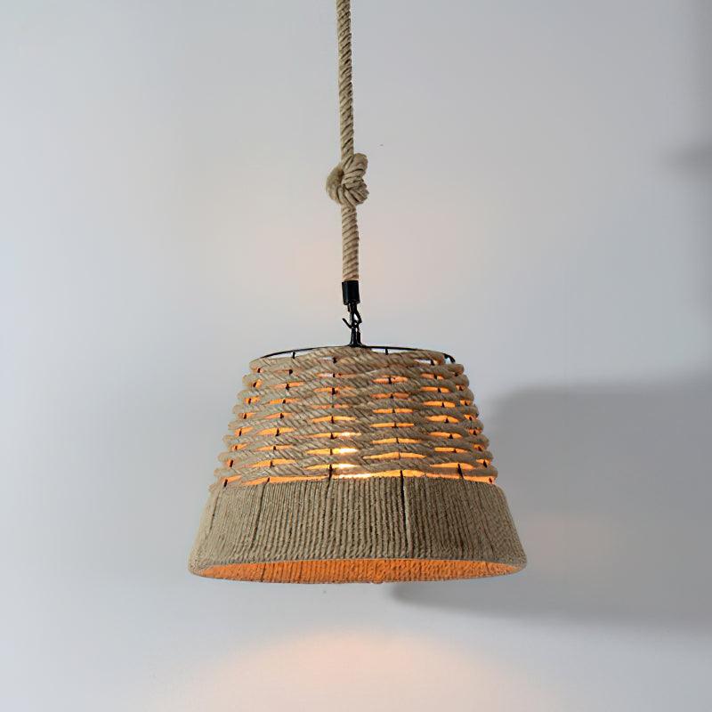 Alshaan Lampe Suspension Exquise en Corde de Chanvre Rétro