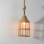 Alshaan Lampe Suspension Exquise en Corde de Chanvre Rétro