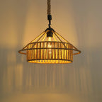 Alshaan Lampe Suspension Exquise en Corde de Chanvre Rétro