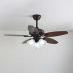 Plafonnier ventilateur Florence Vintage en bois et verre