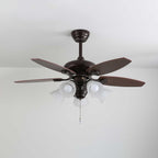 Plafonnier ventilateur Florence Vintage en bois et verre