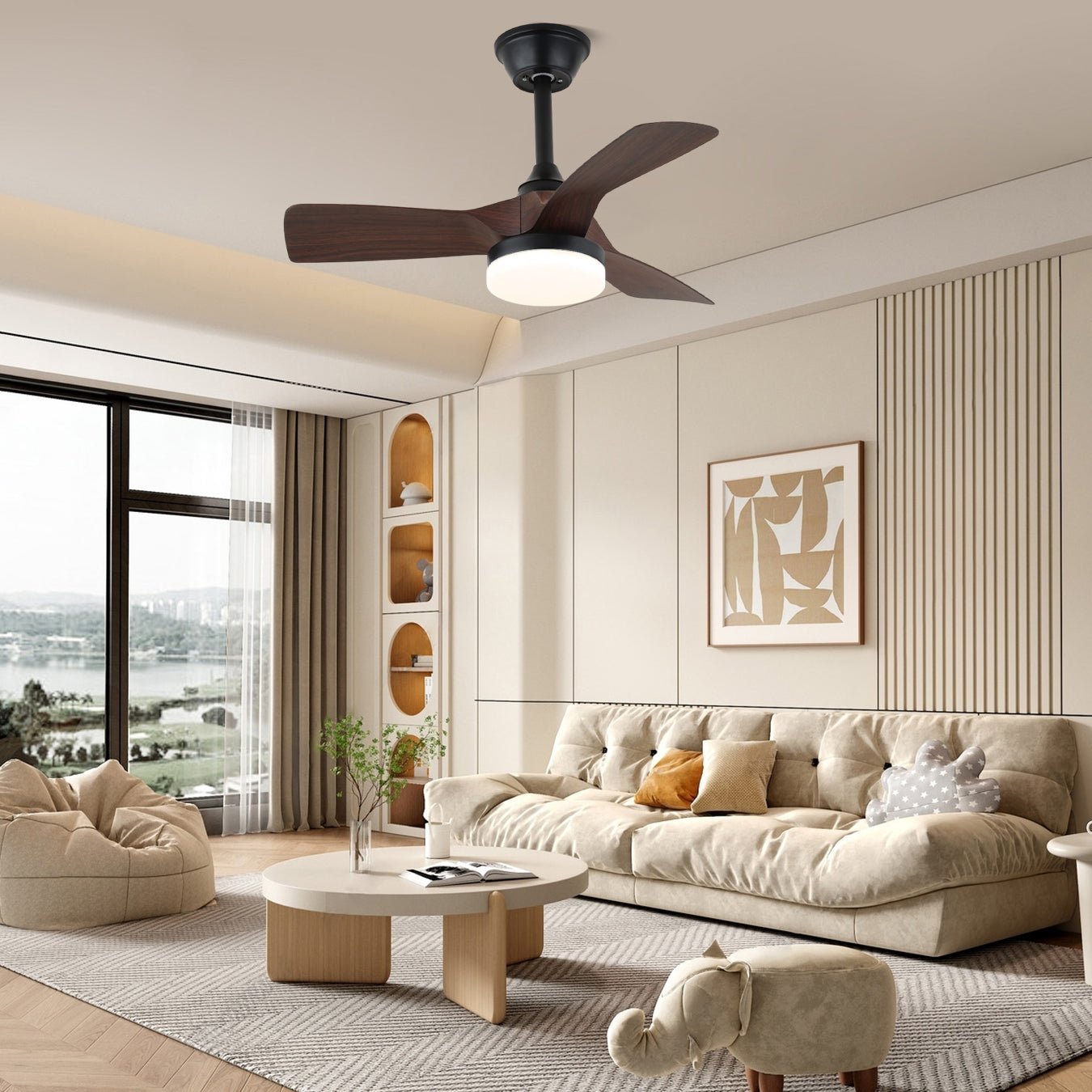 Plafonnier Ventilateur Orlen Minimaliste en Bois