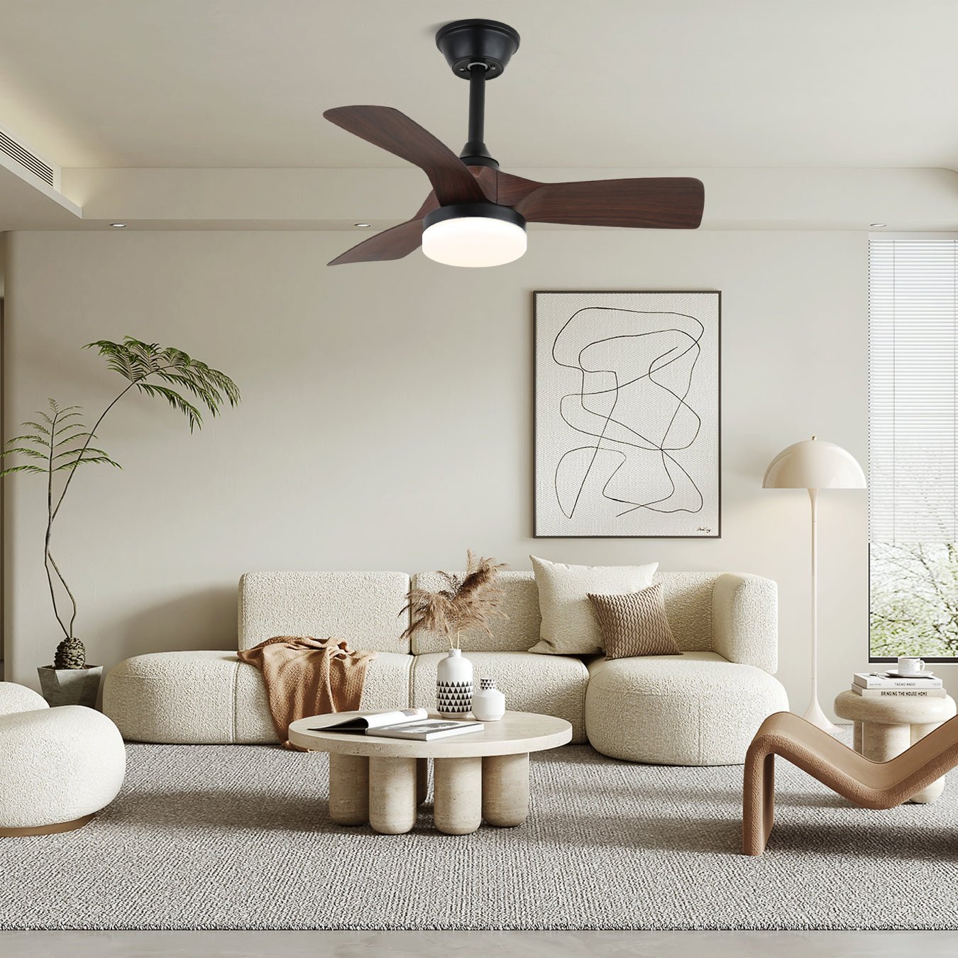 Plafonnier Ventilateur Orlen Minimaliste en Bois