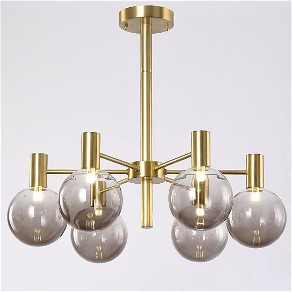 Lustra Lustre Globe En Verre Cadre Doré Moderne