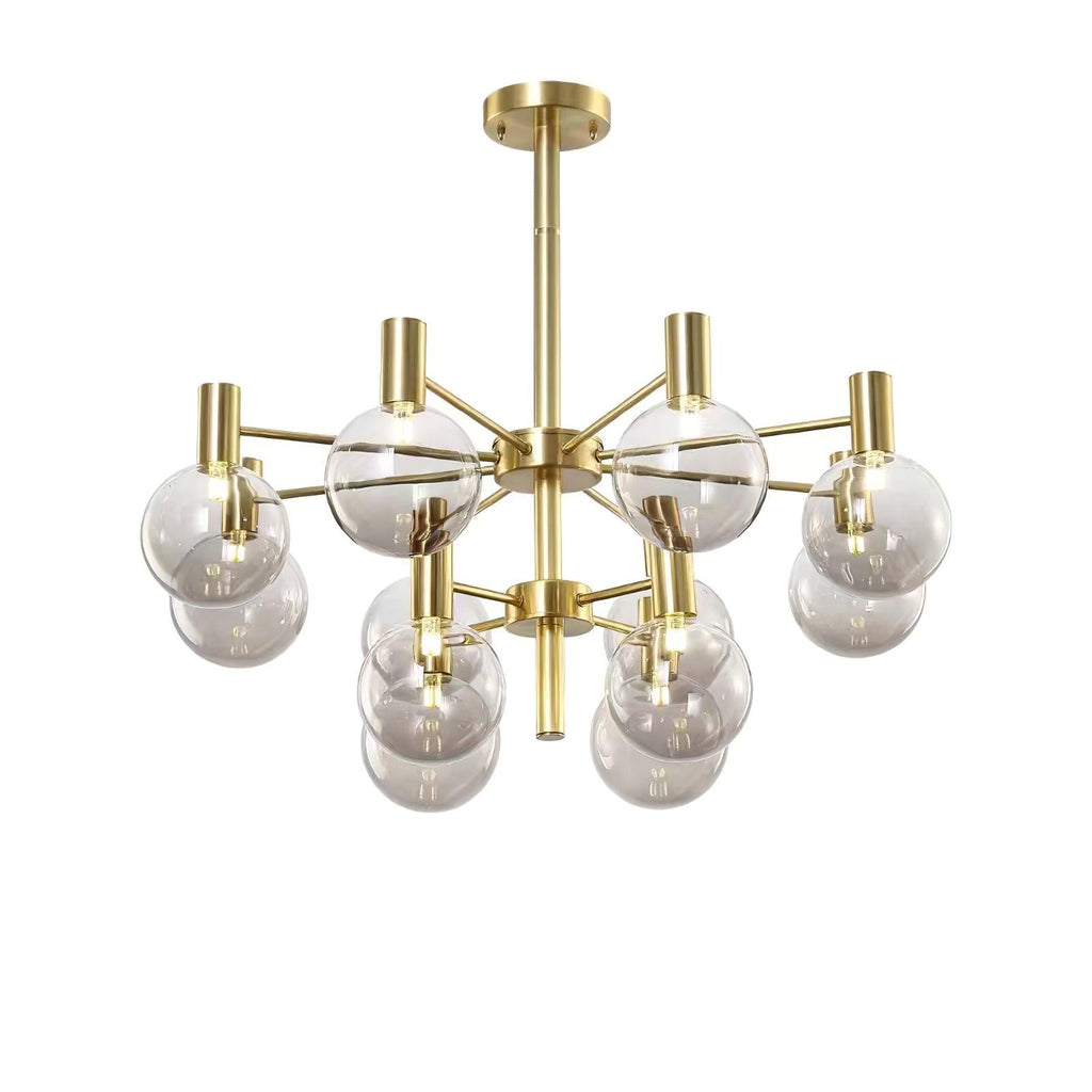 Lustra Lustre Globe En Verre Cadre Doré Moderne