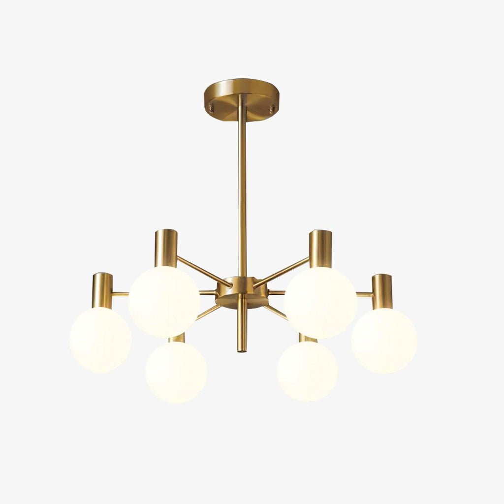 Lustra Lustre Globe En Verre Cadre Doré Moderne