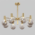 Lustra Lustre Globe En Verre Cadre Doré Moderne