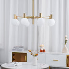 Lustra Lustre Globe En Verre Cadre Doré Moderne