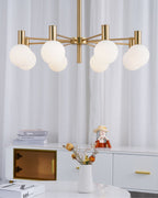 Lustra Lustre Globe En Verre Cadre Doré Moderne