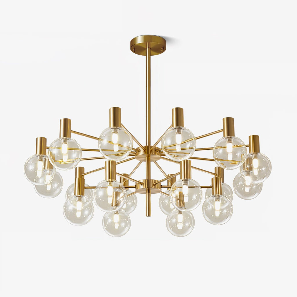 Lustra Lustre Globe En Verre Cadre Doré Moderne