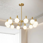 Lustra Lustre Globe En Verre Cadre Doré Moderne