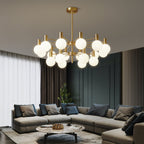 Lustra Lustre Globe En Verre Cadre Doré Moderne