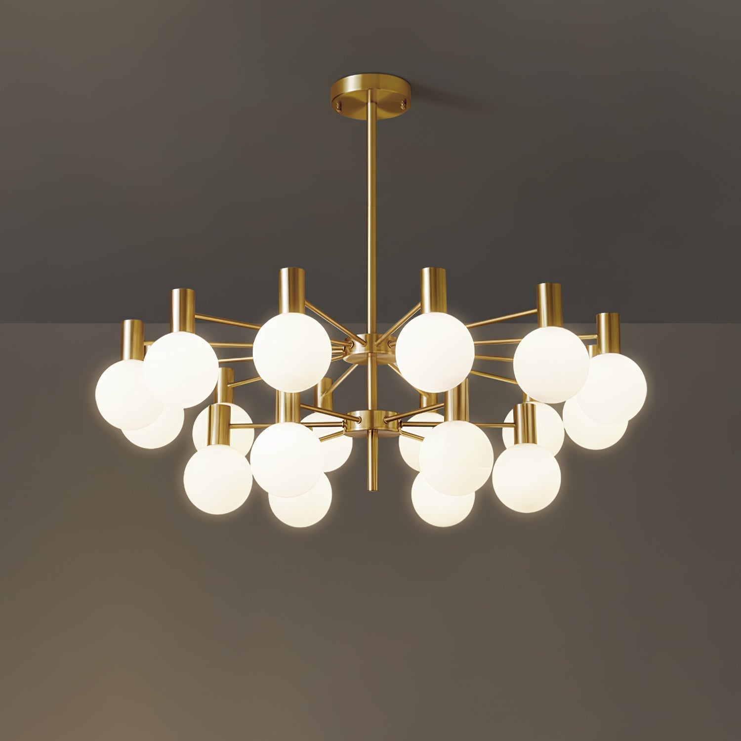 Lustra Lustre Globe En Verre Cadre Doré Moderne