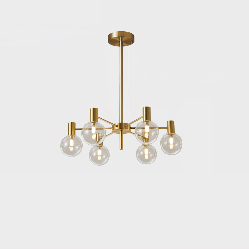 Lustra Lustre Globe En Verre Cadre Doré Moderne