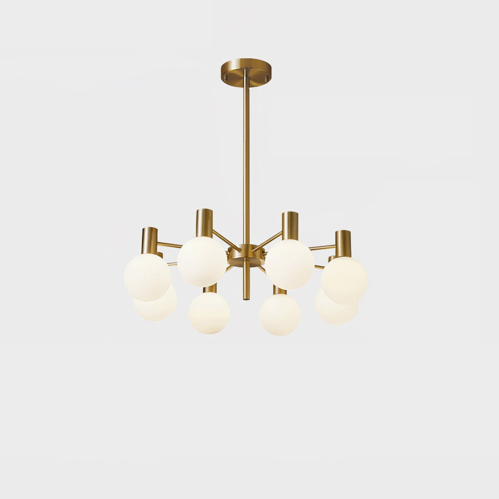Lustra Lustre Globe En Verre Cadre Doré Moderne