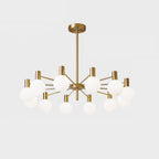 Lustra Lustre Globe En Verre Cadre Doré Moderne