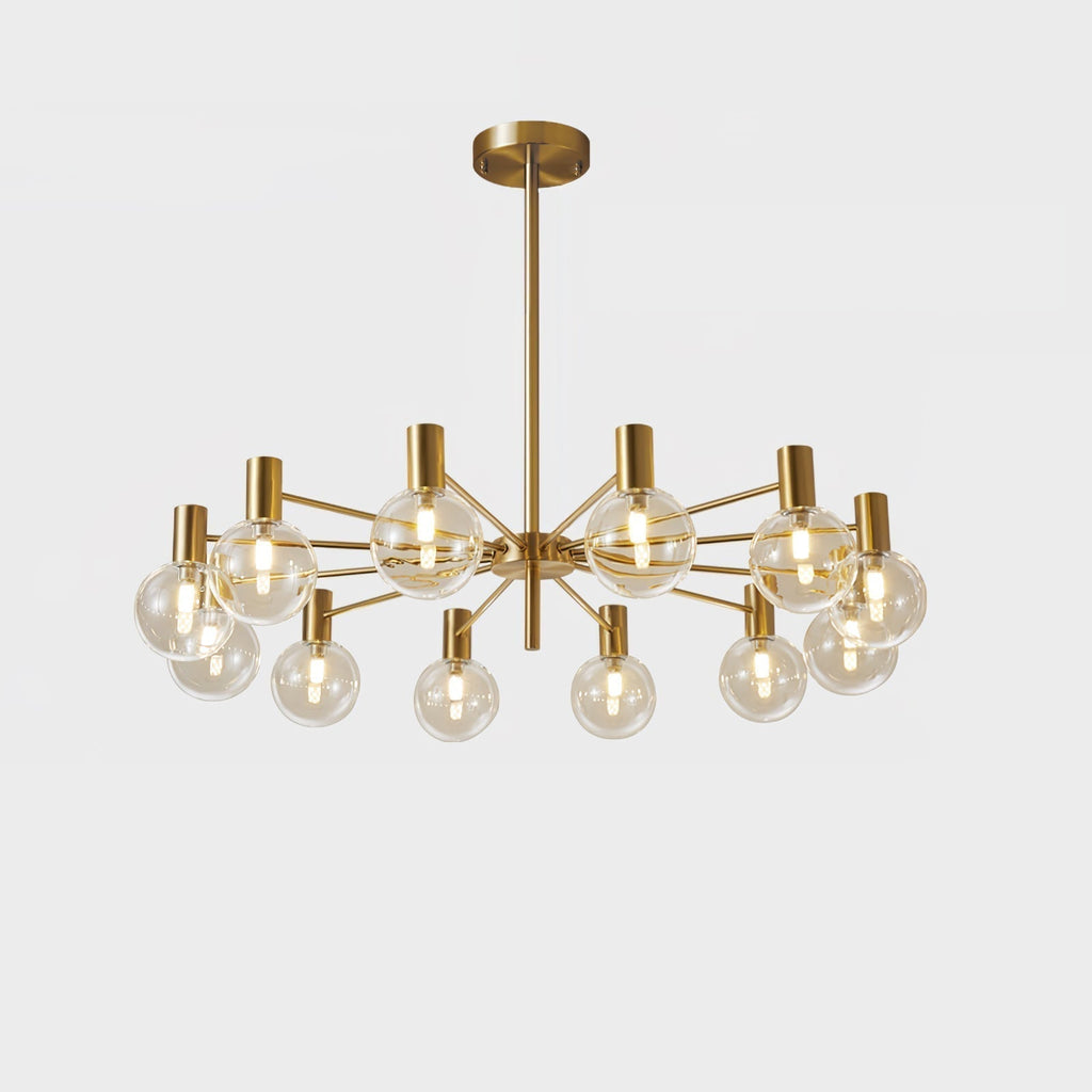 Lustra Lustre Globe En Verre Cadre Doré Moderne