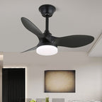 Plafonnier Ventilateur Arden Minimaliste en Bois Noir