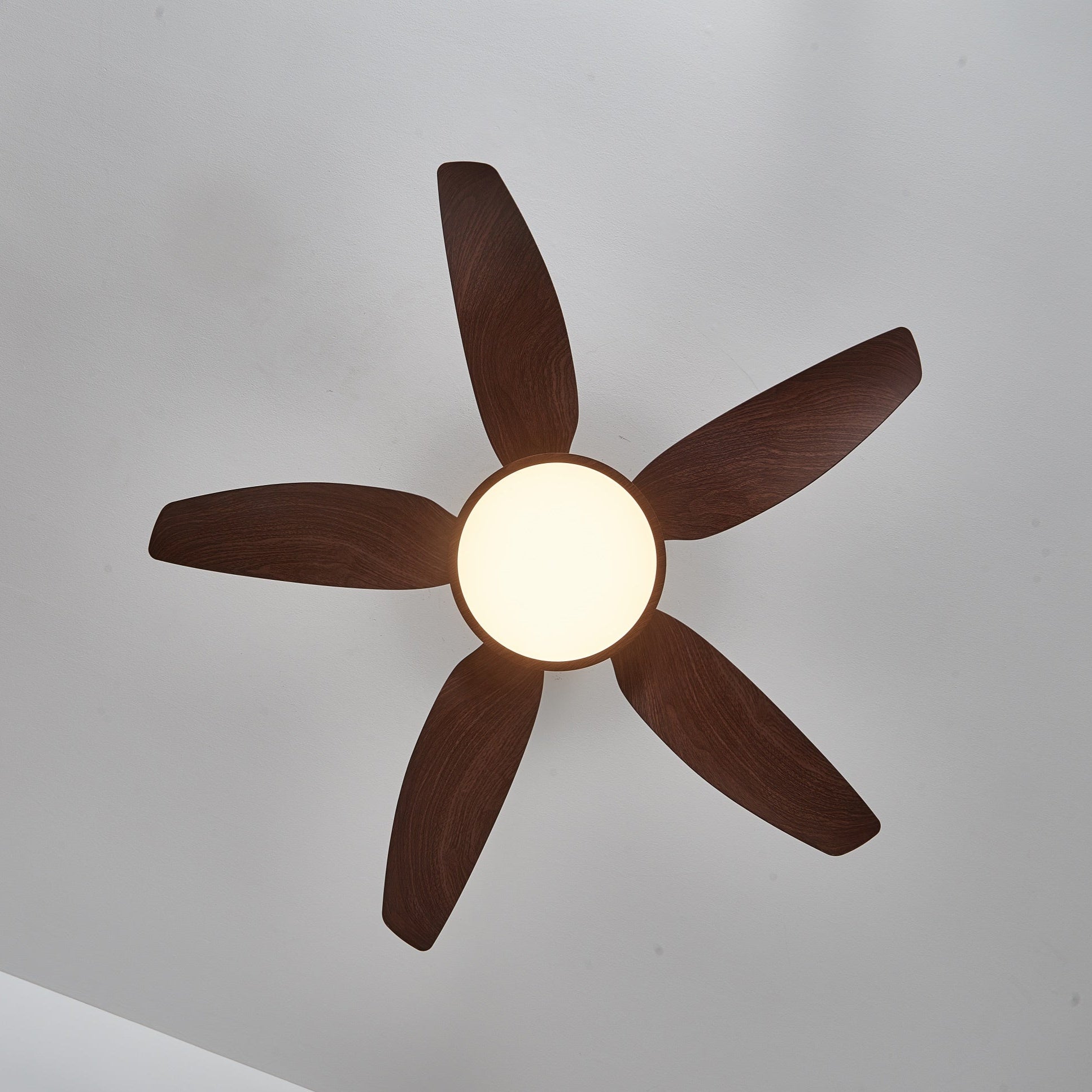 Aurelia Plafonnier Ventilateur Moderne Marron Effet Bois et Laiton