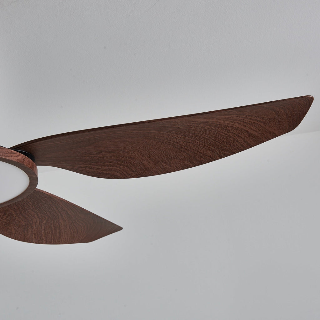 Aurelia Plafonnier Ventilateur Moderne Marron Effet Bois et Laiton