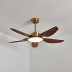 Aurelia Plafonnier Ventilateur Moderne Marron Effet Bois et Laiton