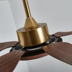Aurelia Plafonnier Ventilateur Moderne Marron Effet Bois et Laiton