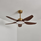 Aurelia Plafonnier Ventilateur Moderne Marron Effet Bois et Laiton